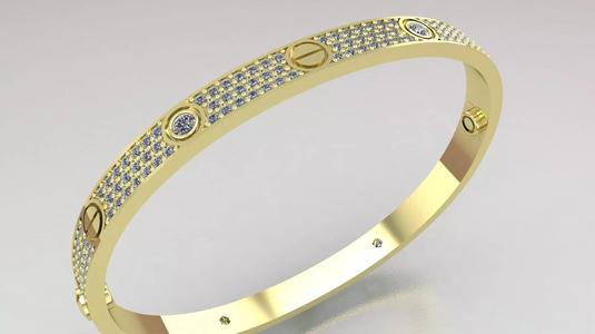 CARTIER LOVE bracelet with  stones 3D print model