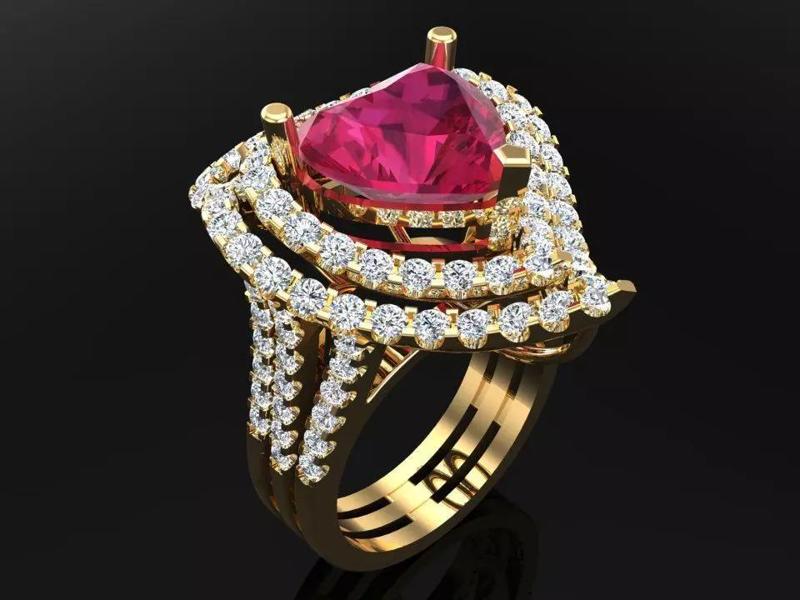 Gemstone rings - Heart stone ring - Diamond rings