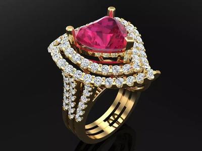 Gemstone rings - Heart stone ring - Diamond rings