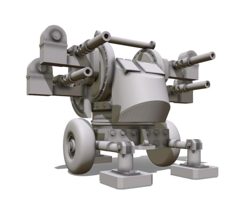 American Quad AA gun 28mm WW2 (Battle Axe Turret)