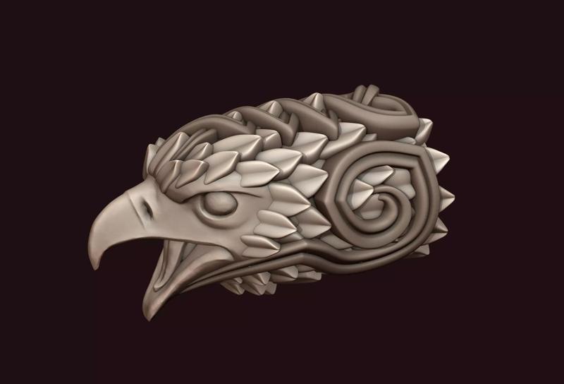 Falcon Head with Ornament Stylized