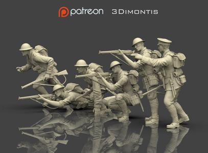 British soldiers ww1 3D print model