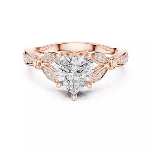 Heart Cut Diamond Ring with Round Diamond Shank 3DM STL Video