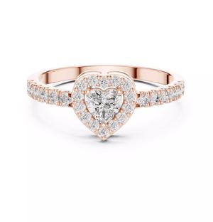 Heart Cut Halo Diamond Engagement Wedding Ring 3DM STL Video