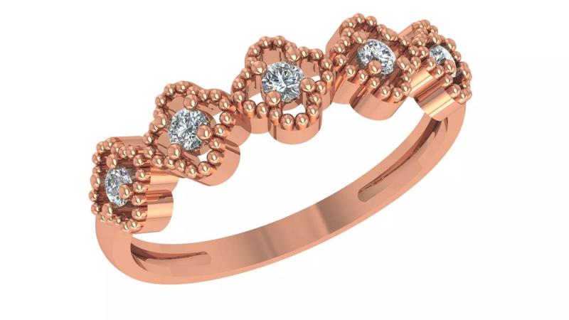 Flower High Jewelry Cocktail Ring 3dm stl renders details