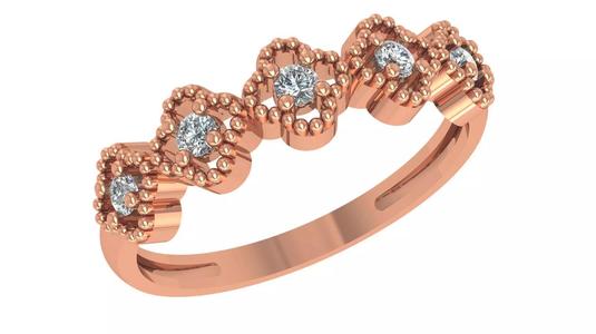Flower High Jewelry Cocktail Ring 3dm stl renders details