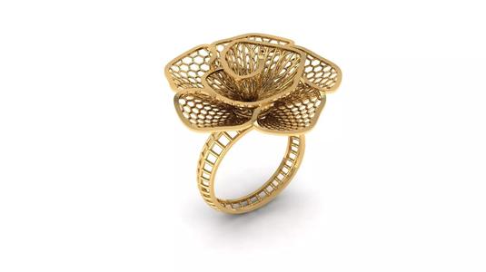 GOLDEN ROSE RING 3D PRINTABLE MODEL
