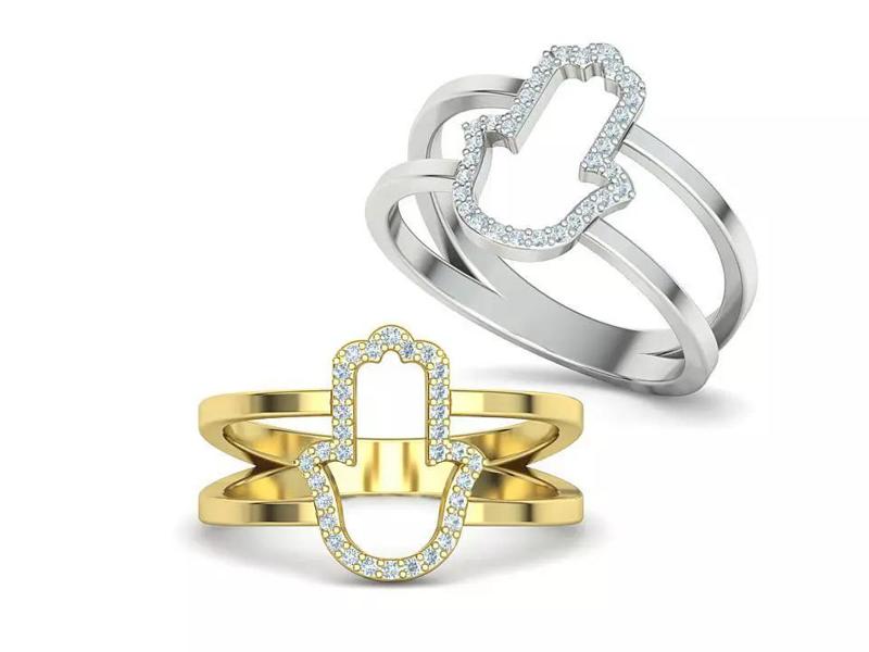 Hamsa Ring Lucky Ring Protection Ring 3dmodel