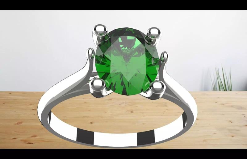 green tomaline gem stone  silver ring