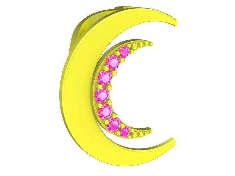 6842 Moon in Moon Diamond Women Pendant