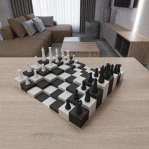 Chess Set Modern, 3D STL File for Chess Pieces, Chess Model, Digital Download, 3D Printer Chess Model, Game, Home Decor, 3d Printer Chess