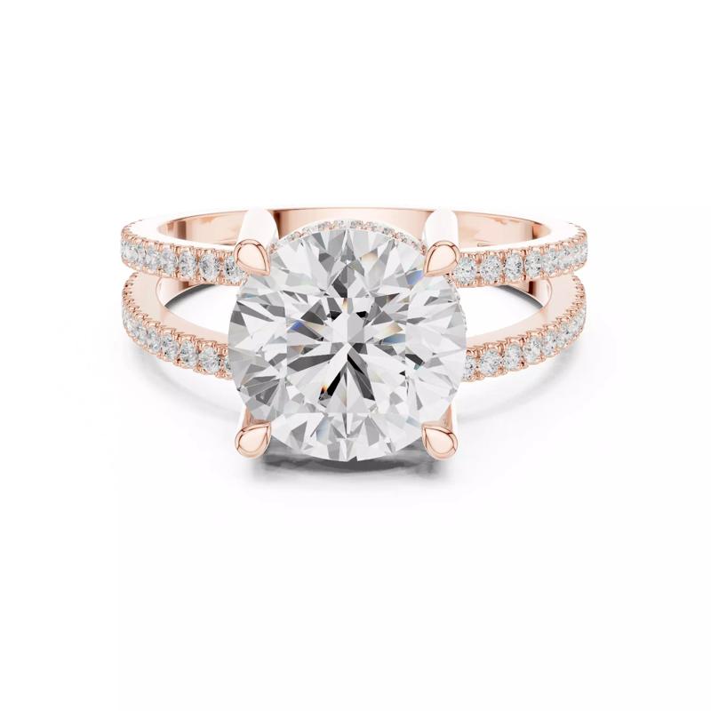 3CT Round Cut Diamond Split Shank Wedding Ring 3DM STL Video