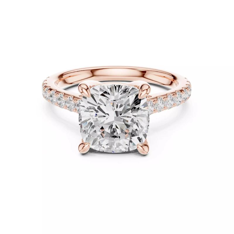 4CT Cushion Cut Diamond Hidden Halo Wedding Ring 3DM STL Video