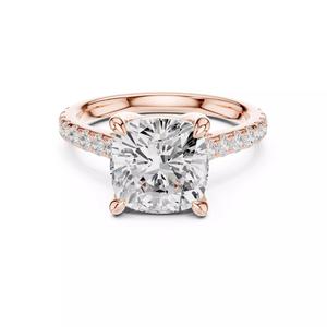 4CT Cushion Cut Diamond Hidden Halo Wedding Ring 3DM STL Video