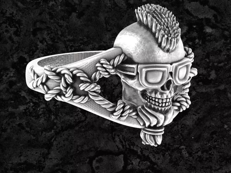 35-skull scottish skull ring