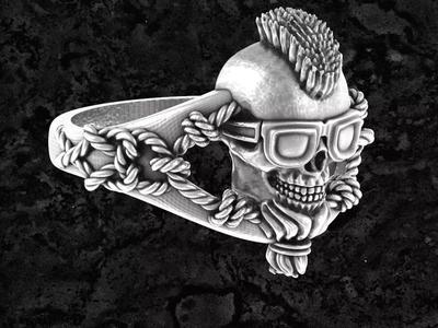 35-skull scottish skull ring