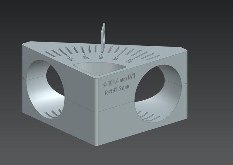 Marking and cutting aid for pipe elbows /Marking and cutting aid for pipe elbows (Ø101.6mm (4") R=133.5mm)