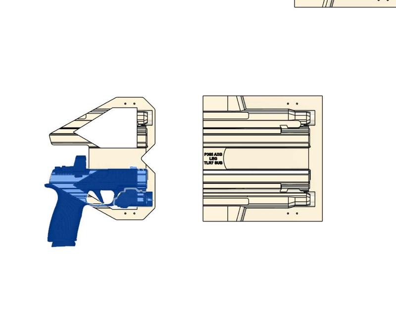 Sig Sauer P365 AXG Legion / P365 X Macro TLR-7 Sub IWB Taco Holster Mold with TrimJigg
