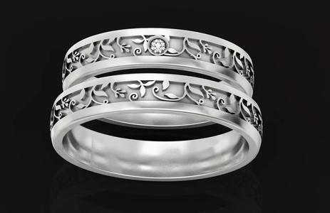 paired wedding rings of flora male and female 590