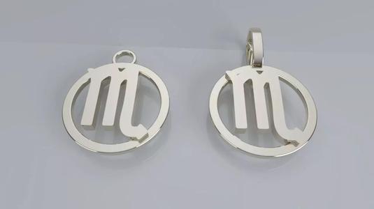 Zodiac Sign Pendant v2 - Plain - Scorpio Pendant