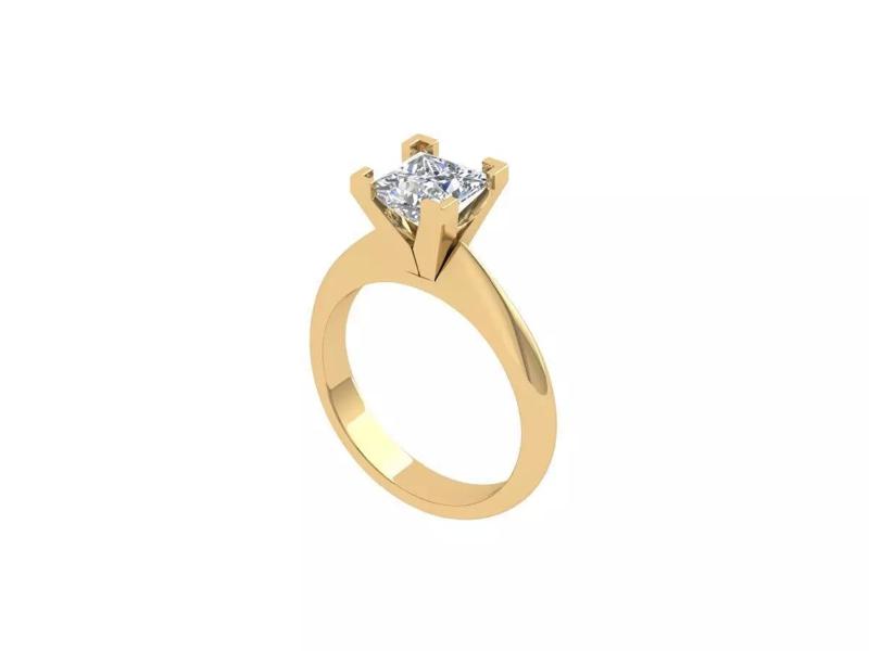 Princess Solitaire Ring