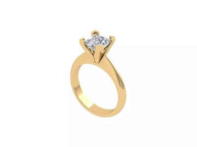 Princess Solitaire Ring