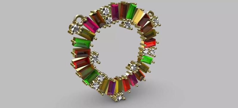 2x4mm Baguette Pendant