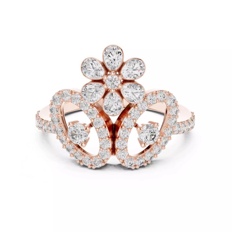 Pear And Round Diamond Engagement Wedding Ring 3DM STL Video