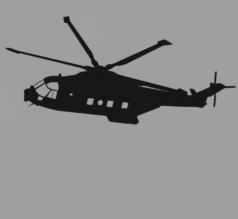 AW101 - Helicopter silhouette wall art