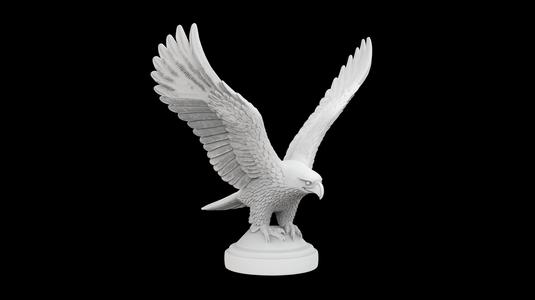 Eagle Wings Spread on Pedestal 3D Print Model