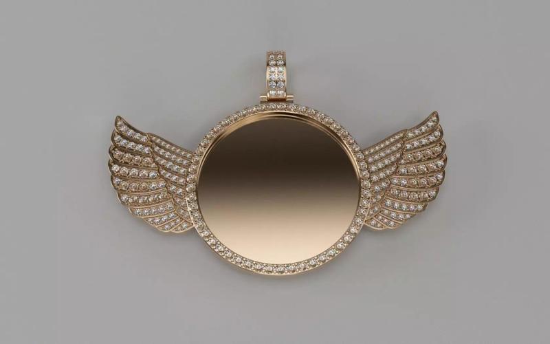 Winged Picture Pendant v2 - 40mm