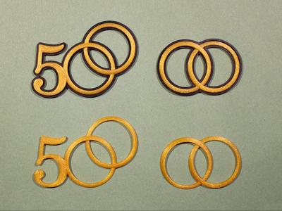 Golden Wedding 50 anniversary decor rings 3D