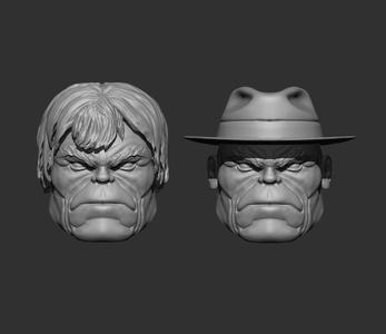 Custom MAXIMUM Hulk and Joe Fixit head for figures 1/12 1/10 Marvel Legends
