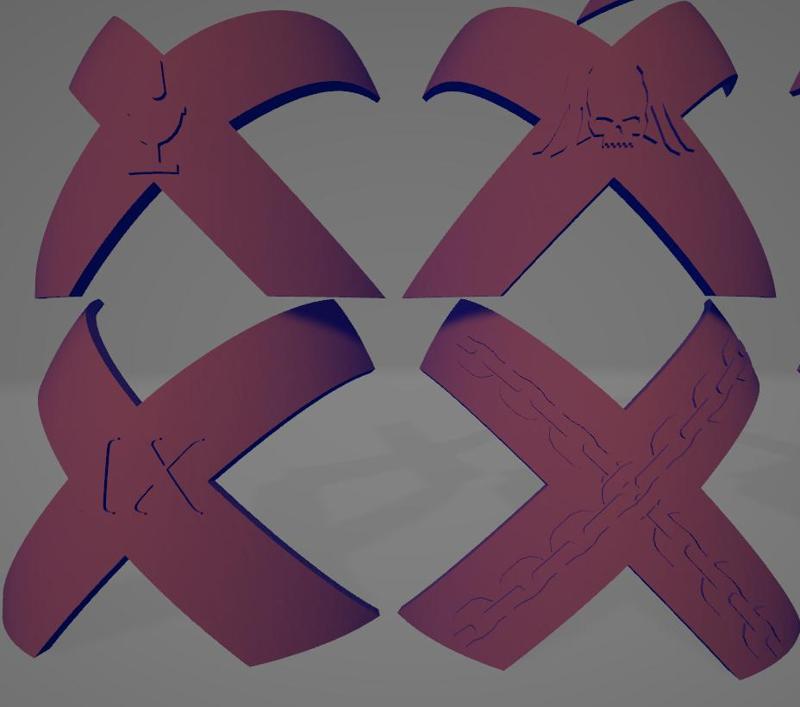 Blood Angels Death Company Icons Moulded Hard Transfers 'X'