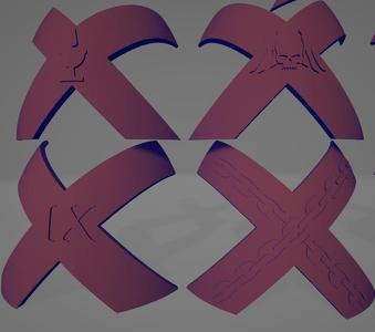 Blood Angels Death Company Icons Moulded Hard Transfers 'X'