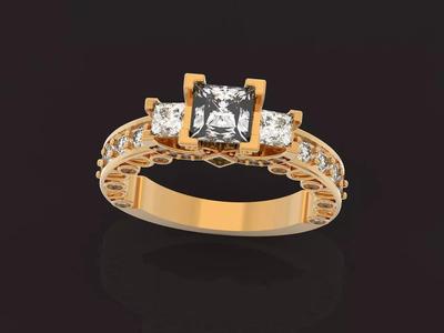 engagement ring with stones princess elegant wedding ring