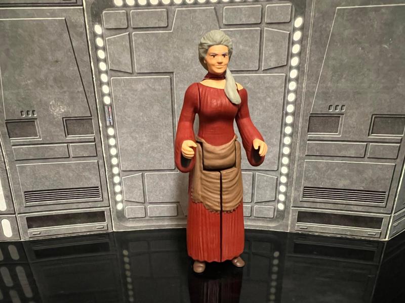 ACKMENA HOLIDAY SPECIAL BARTENDER, CUSTOM VINTAGE STAR WARS ACTION FIGURE, BEA ARTHUR, KENNER 3.75", 5 POA, 1/18