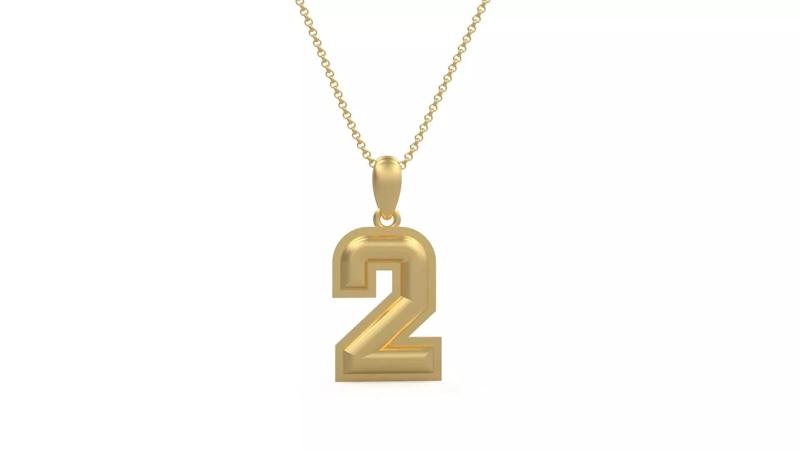 Model 1151 Number 2 Necklace Curved With Border