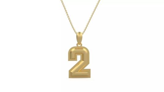 Model 1151 Number 2 Necklace Curved With Border