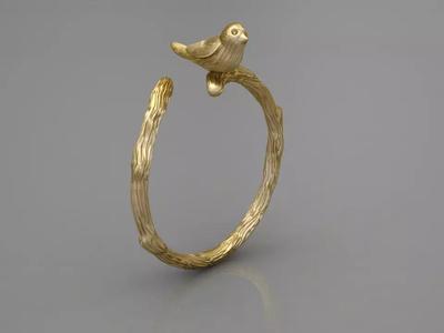 22-bird and branch ring
