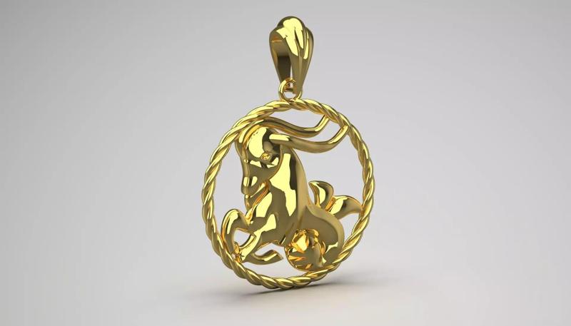 Gold pendant symbolizing the month of april gp0247