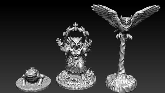 goblin witch clan of the owl, war owl, 12 numbered toads, mini role-playing role