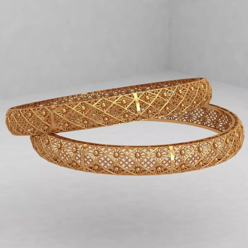 TURKISH gold bangle jewelry with render details