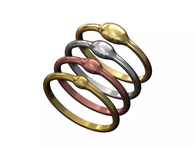 Rain Droplet Stacking Ring Set