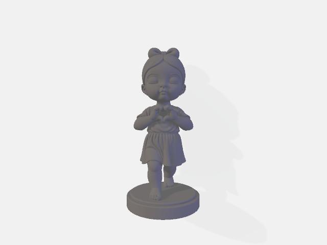 BEBELE Girl Making a Heart – Cute Standing Figurine • Printable STL