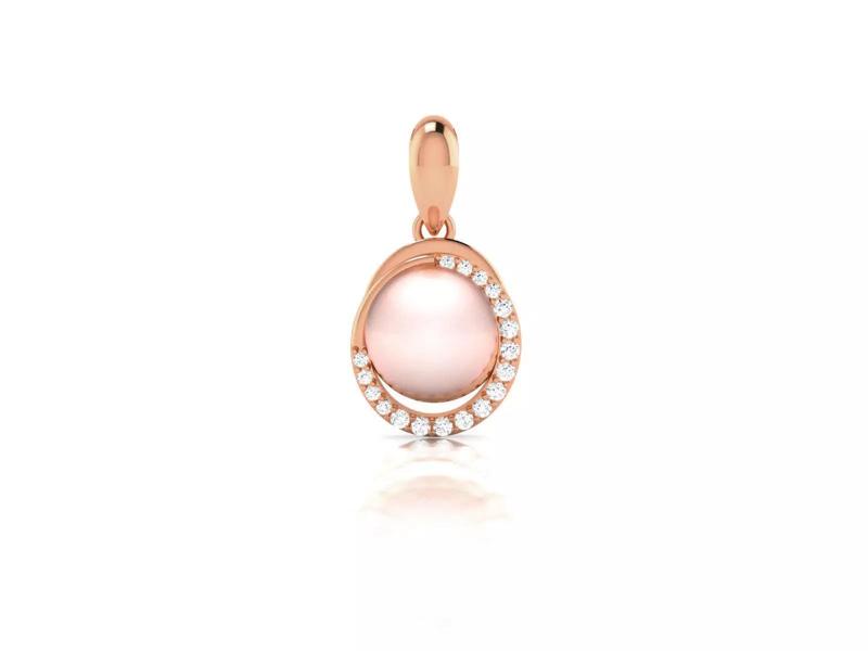Women pearl pendant 3dm render detail