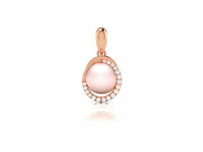 Women pearl pendant 3dm render detail