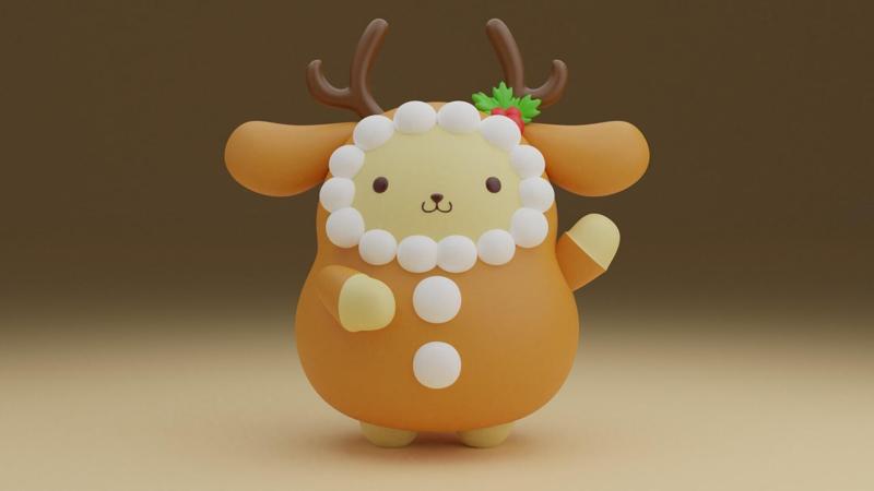 Pompompurin sanrio deer figure