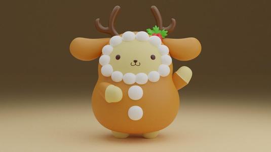 Pompompurin sanrio deer figure