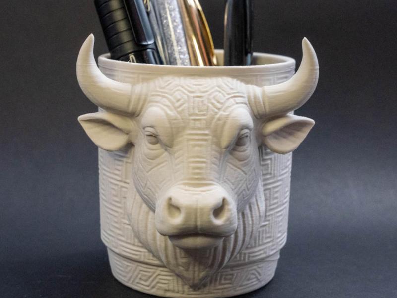 Bull Head Pen Holder organizer / Planter 